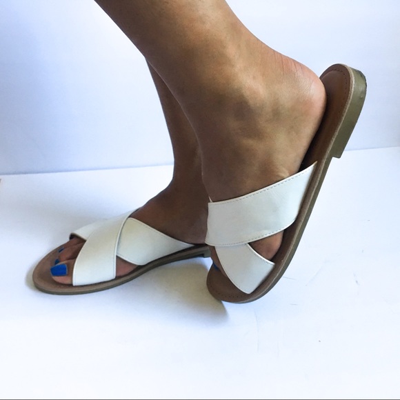 Forever 21 Shoes - Faux Leather Criss Cross Sandals in White